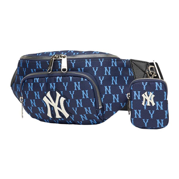 New MLB Monogram Collection Polyester Combo Bag Crossbody Bags Fanny Pack Regular Unisex Marine Blue 3AHSM012N-50NYL