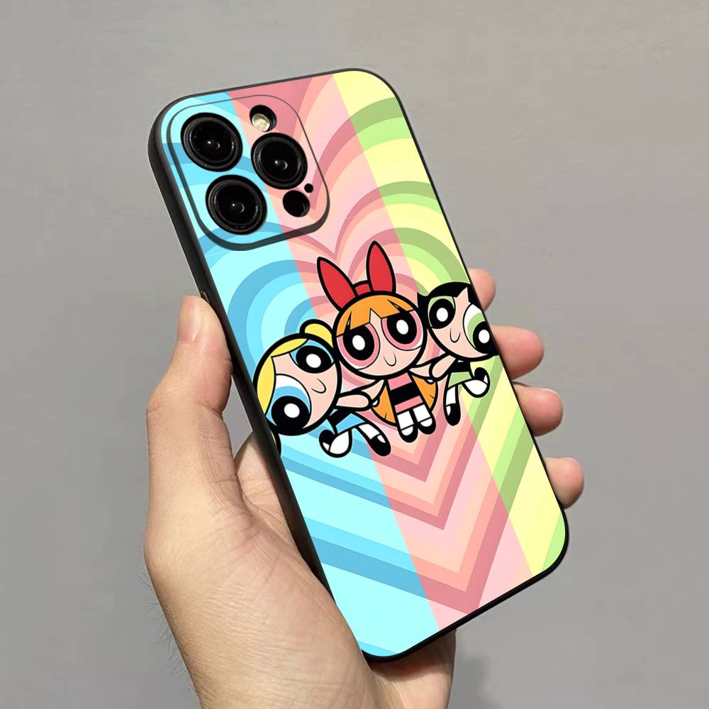 P-Powerpuff-GirlS Soft Back Phone Cover Case For IPhone 17 16 Pro Max 15 12 11 16e 13 Mini 14 15 Plus