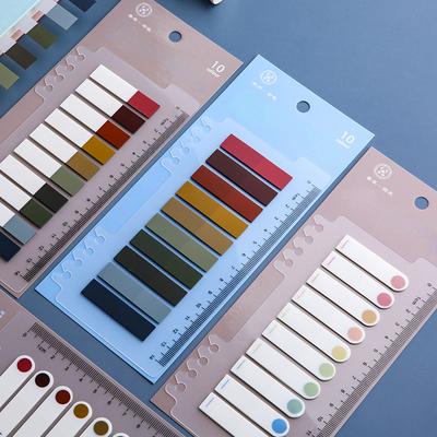 Solid Color Sticky Note Index Label Book Notebook Page Marker Paper Bookmark Tearable Waterproof Stationary Stickers