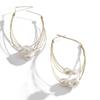 Exquisite Pearl Big Hoop Earrings Fashion Trendy Wedding Earing  for Women