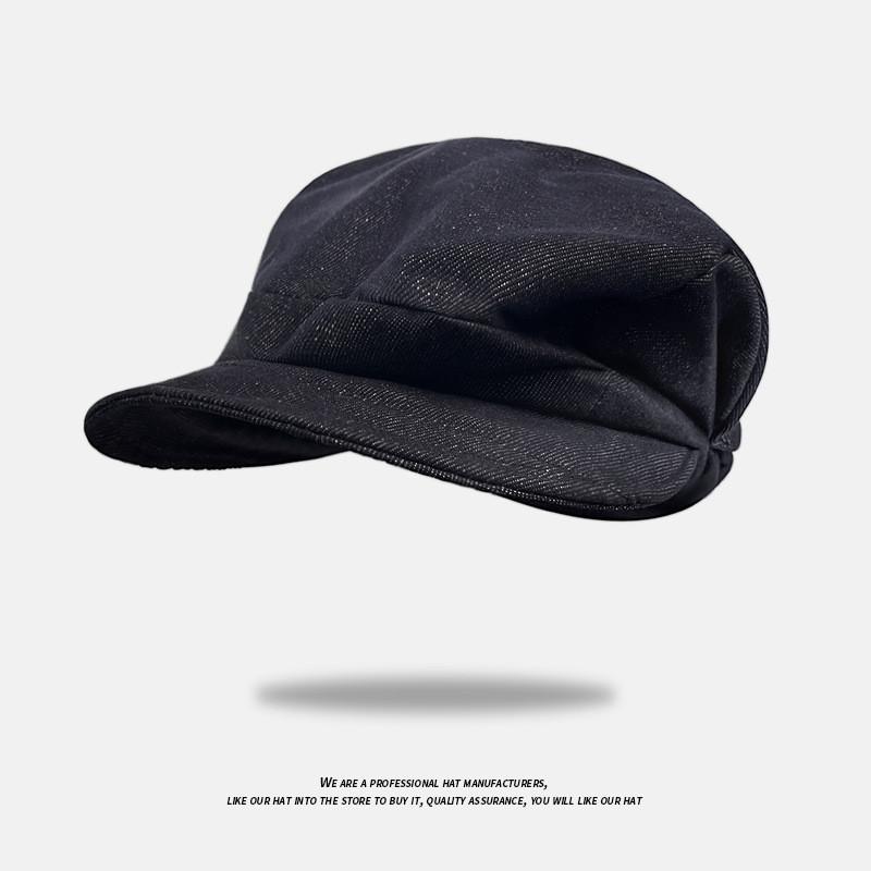 Simple Color Solid Pleated Design Women Casual Summer Sun Shading Beret Denim