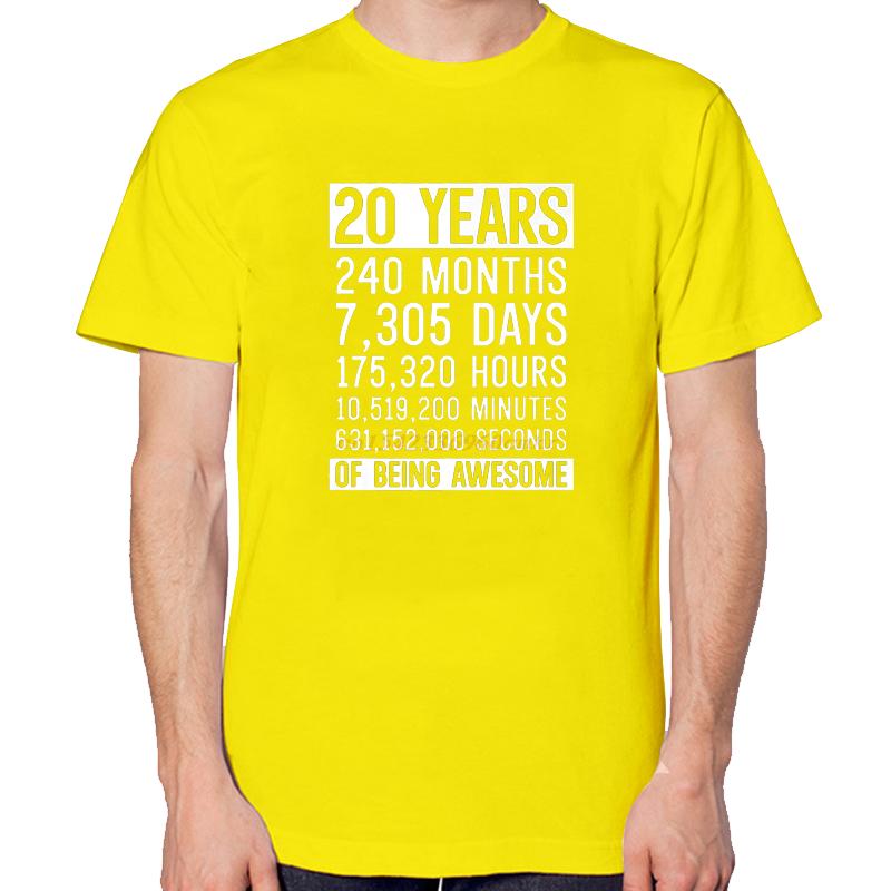 Unisex 20th Birthday Graphic Tshirt Fashion Summer Cotton Print Top For Unisex And Unisex