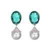 Nadel Temperament Simulation Paraiba Turmalin Smaragd Perle Ohrringe Anhänger Zirkon Ohrschmuck