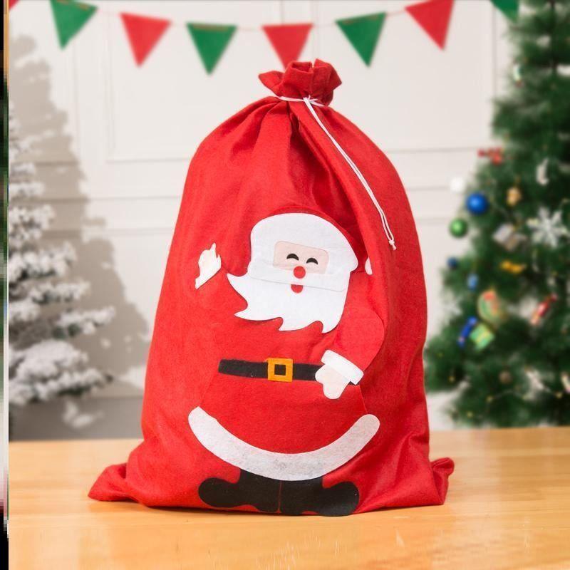 Large Christmas Santa Claus Candy Gift Bag - Non-Woven Fabric Backpack for Festival Party