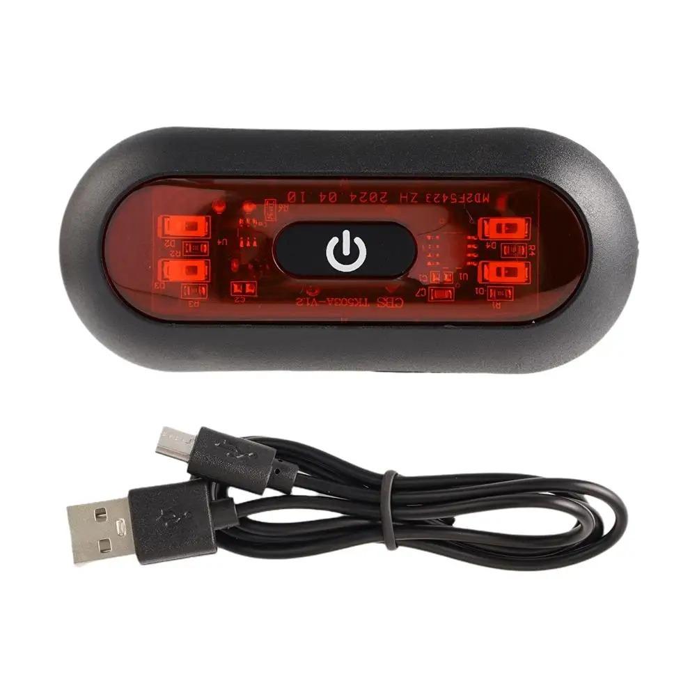 

Светодиодный сигнальный фонарь для мотоциклетного шлема, USB-зарядка, велосипедный ночной сигнальный фонарь безопасности, задний фонарь, водонепроницаемый шлем для езды, мигающий фонарь 1pcs