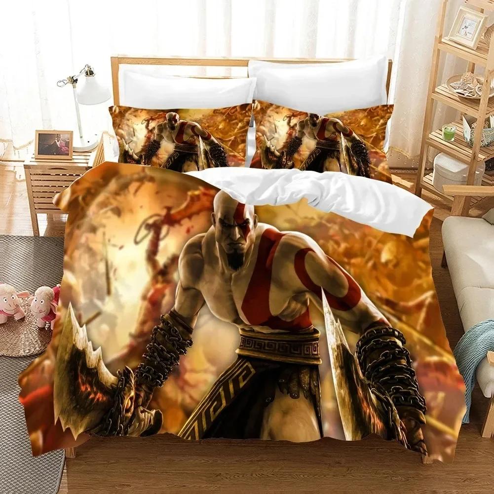 Comforter New 3D Print Game God Of War Comfortable Duvet Bedding Set Children Bedroom Decoration Home Textile