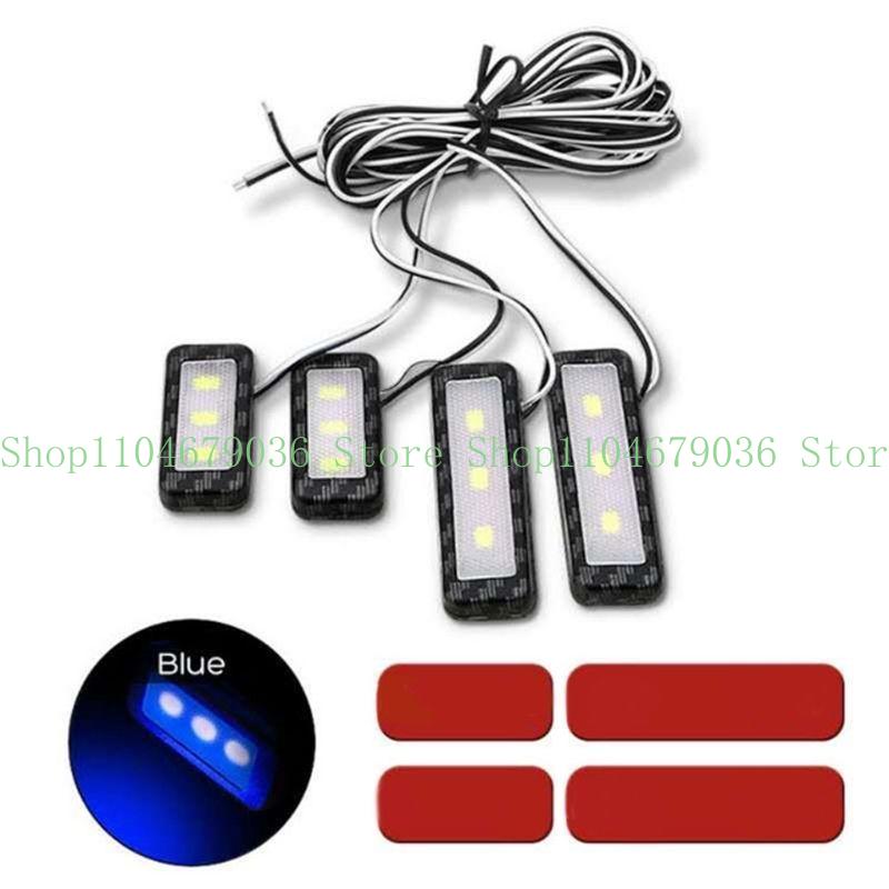 652F 4Pcs LED Car Interior Light Lamp Bulb Decorative Lamp