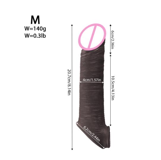Sexual Tools Reusable Condom Cock Sleeve Soft Silicone Condom Enlargement Penis Sleeve Realistic Penis Extender Sex Toy for Men