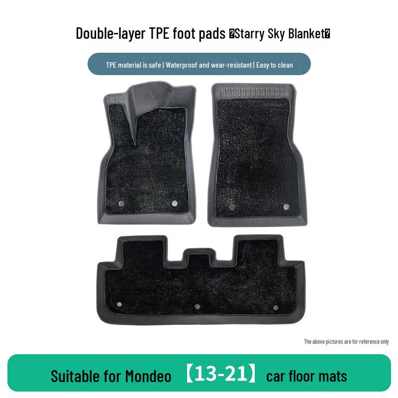 TPE Anti-Slip Car Floor Mats for Ford Mondeo (2013-2021), Easy to Clean, Vehicle-Specific Design.
