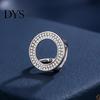Smooth Sliding Scarf Ring Rhinestone Round Ring, Sparkling Slide Decorative Fashion Holder for Women Neckerchiefs Shirts Shawls