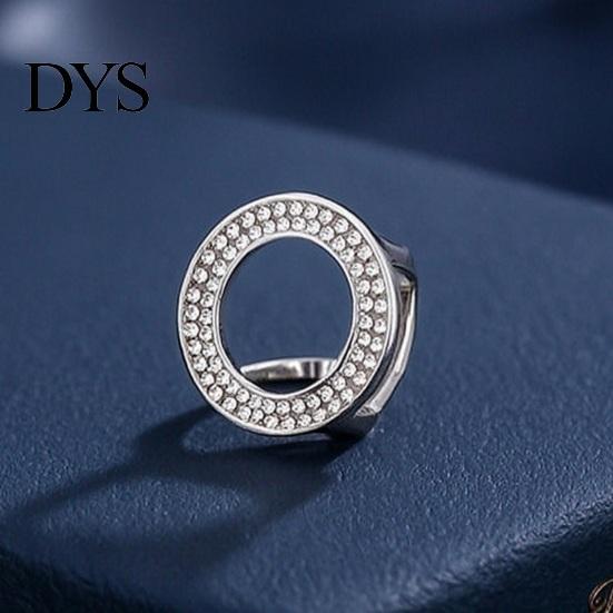 Smooth Sliding Scarf Ring Rhinestone Round Ring, Sparkling Slide Decorative Fashion Holder for Women Neckerchiefs Shirts Shawls