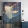 Sonnenlicht Wolken Hügel See Luxuriöser Chiffon Transparente Vorhänge für Wohnzimmer Schlafzimmer Dekoration Fenster Voiles Tüllvorhang