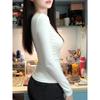 Cotton Brushed Thermal Fleece U-neck Slim Fit Drop Shoulder Base Layer Top for Women - Long Sleeve Autumn/Winter T-shirt