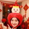 God of Wealth Gourd Hat Head Cover for Cosplay Year Selfie Adults Kids