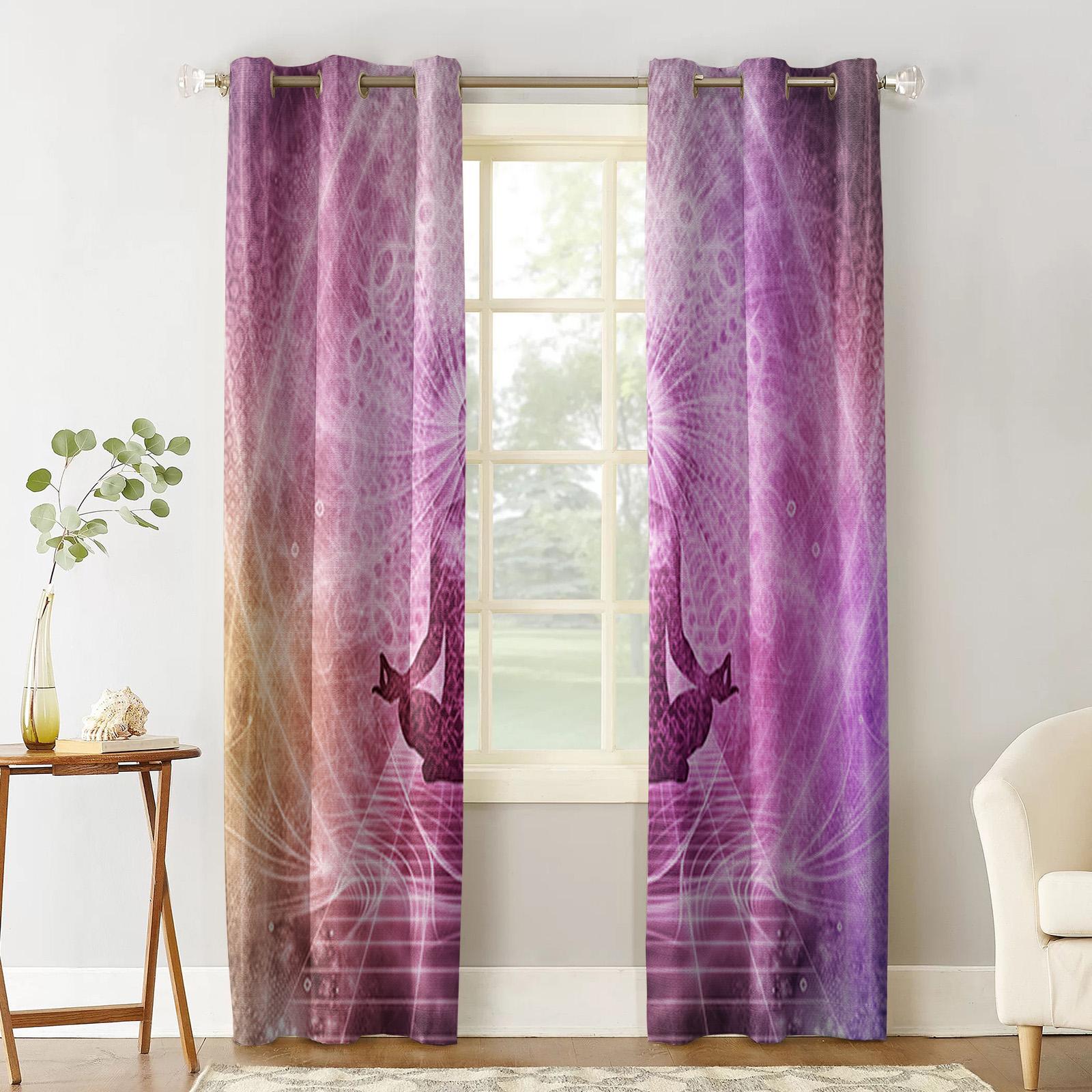 Розовые плотные шторы для йоги для детей — фото 3