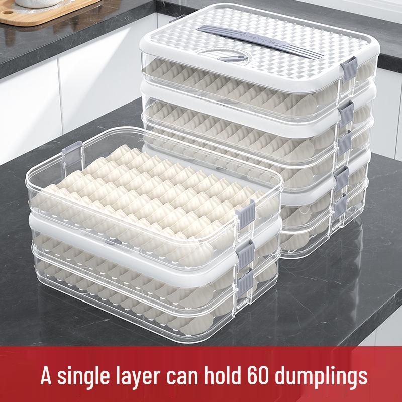 Multi-Layer Food-Grade Dumpling Storage Box for Freezer and Refrigerator