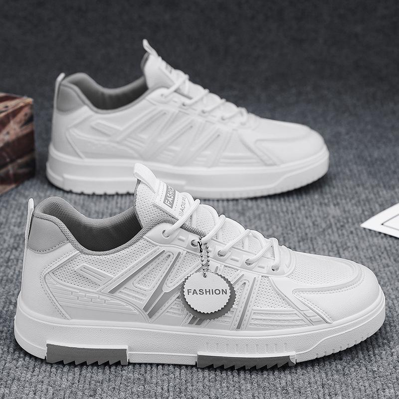 Men'S Autumn Leather Punched Board Shoes, Daily Sports, Breathable And Comfortable Casual Shoes, Thick-Soled Heightening Men'S Shoes