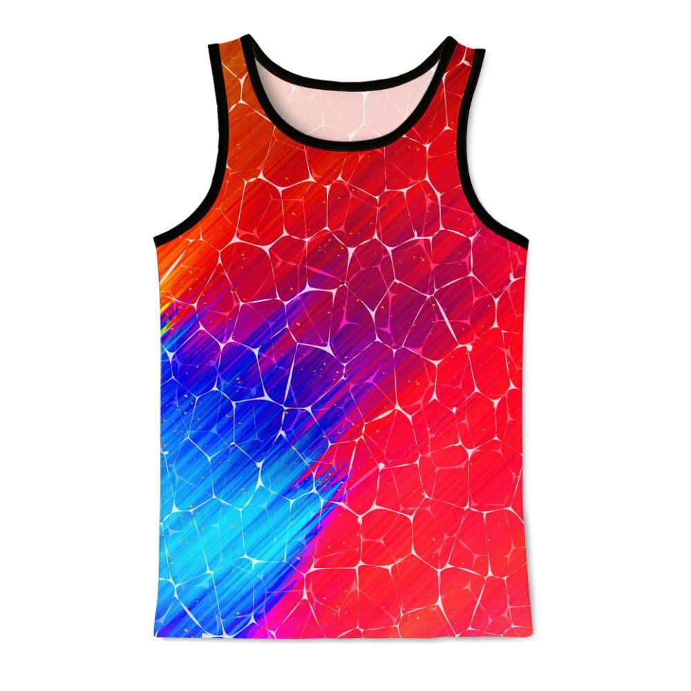Colorful Graffiti Men's Vest Summer Street Casual Comfortable Sleeveless Sports T-Shirt Y2K Top