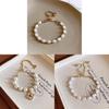 French Vintage Geometric Pearl Bracelet With Gold Plating For Womens Gift