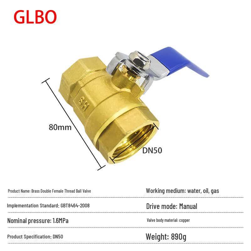 GLBO Brass Double Internal Thread Ball Valve
