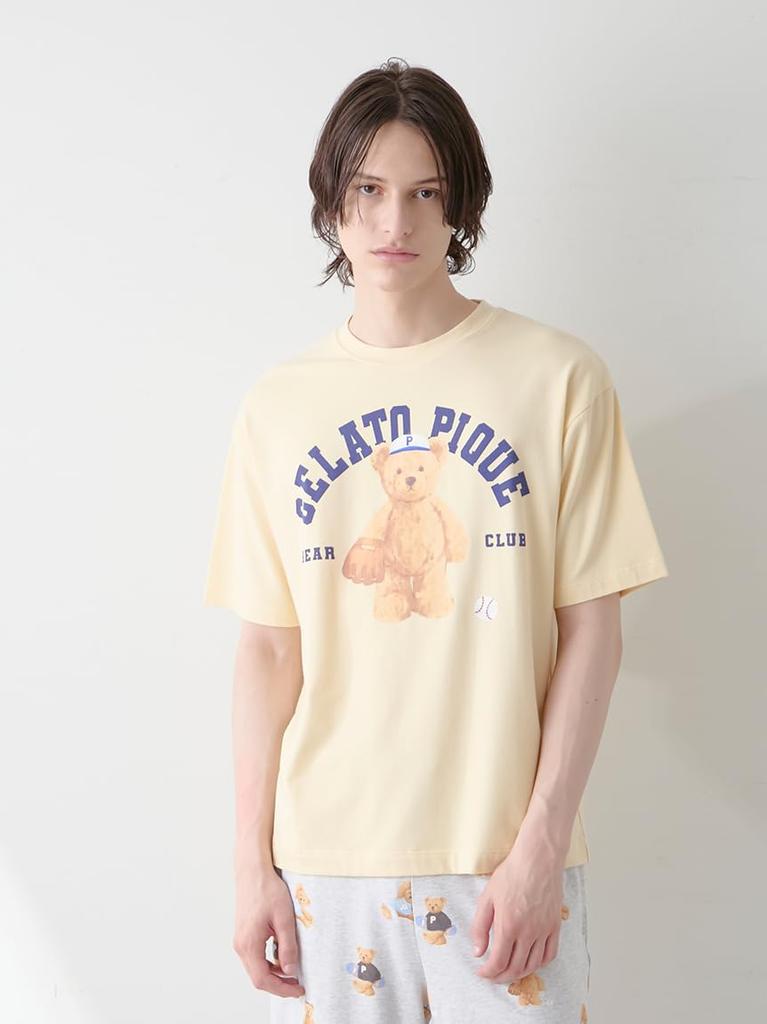 Gelato Pique HOMME Sportowy Niedźwiedź PMCT254984YELL T-shirt z jednym akcentem