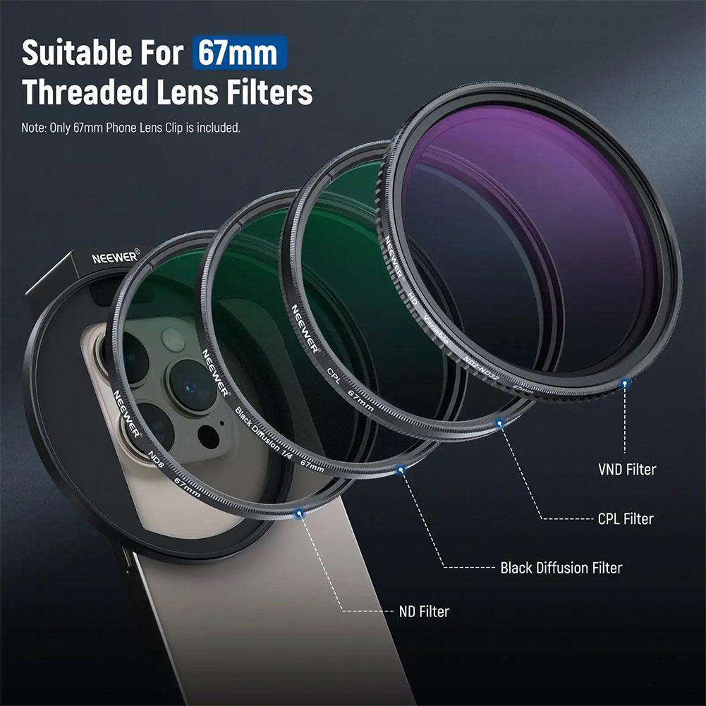 67mm iPhone 15/14/13/12 Filter Holder with Cold Shoe Mount - Available Now