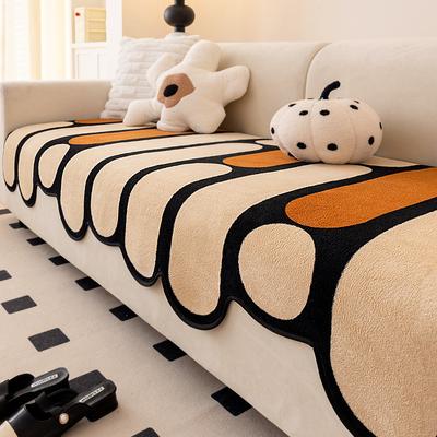 Fleece Thickened Sofa Cushion, Simple Modern Wind Non-Slip Seat Cushion, Universal In All Seasons, Dopamine Sofa Cover, Advanced Sense