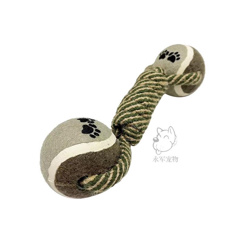 

Pet Toys Dog Cotton Rope Knot Toys Weaving Dumbbells Tennis Grinding Teeth Biting Rope Dog Toys Ball Supplies 23*7.5CM
