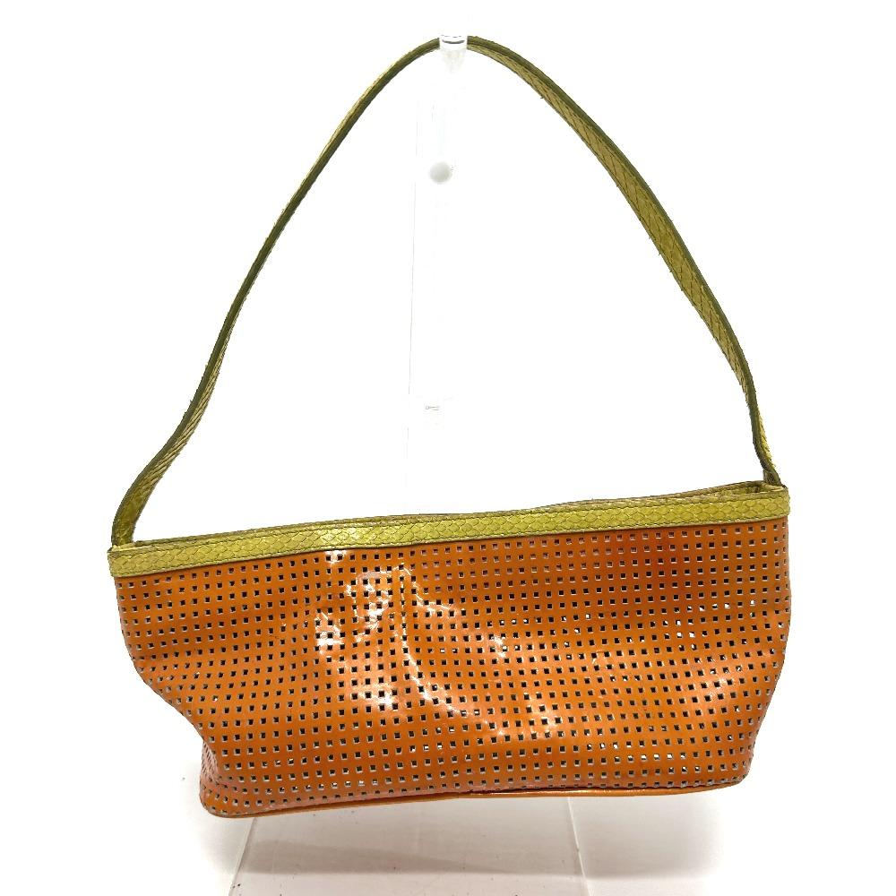 FENDI punching mini bag Shoulder Bag Orange/Green