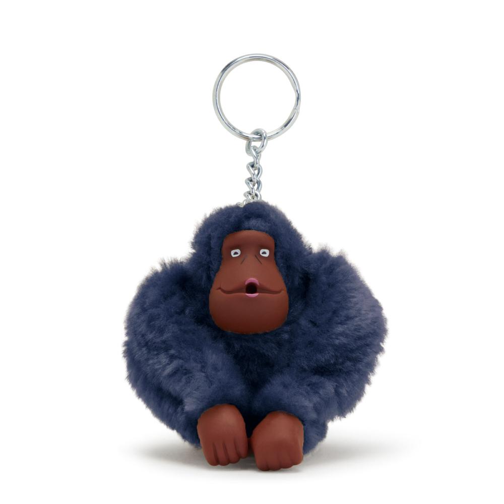 Kipling Furry Monkey M Keyring Navy