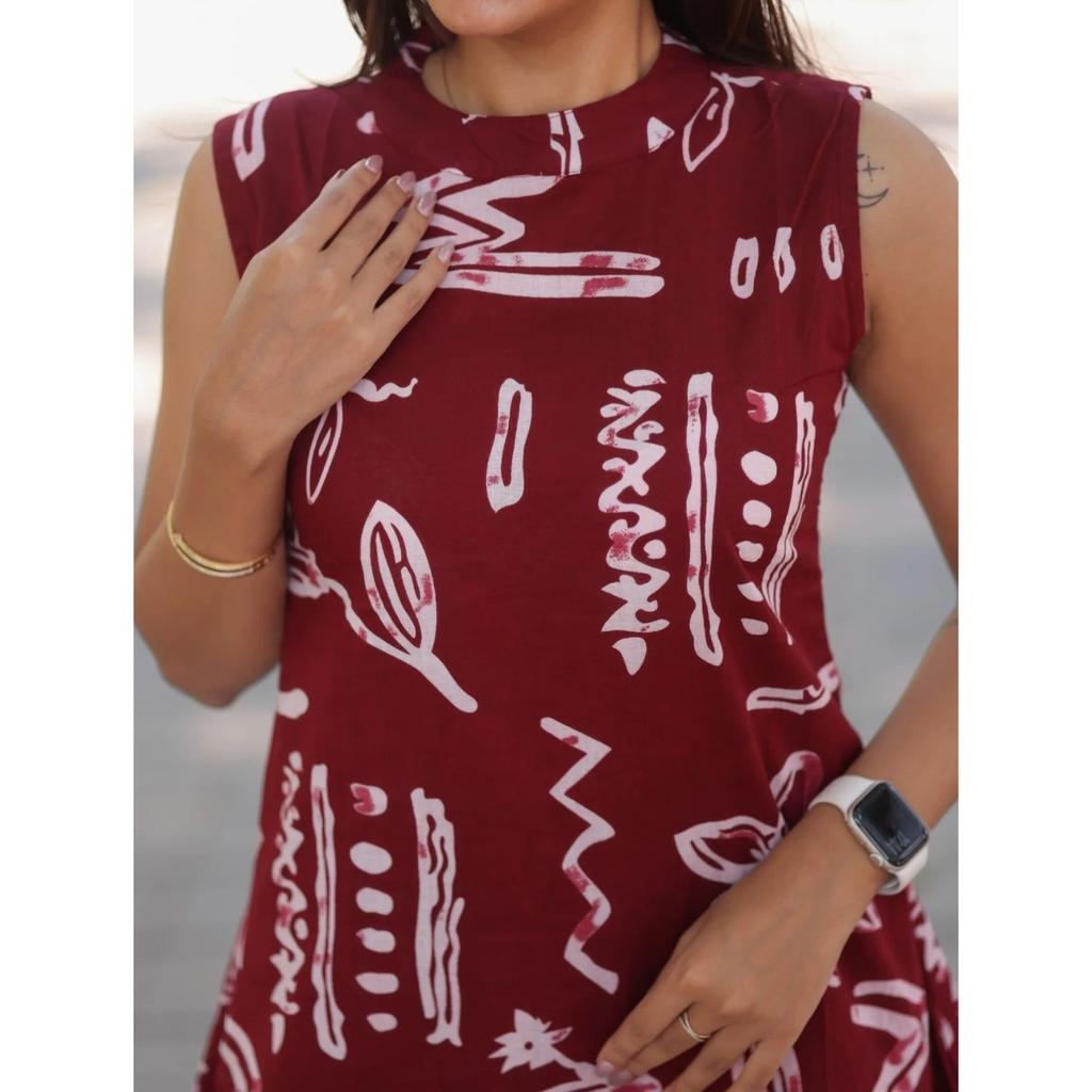 Floral Printed Sleeveless Top Kurti Palazzo Set Indian Women's Kurta Cord Set