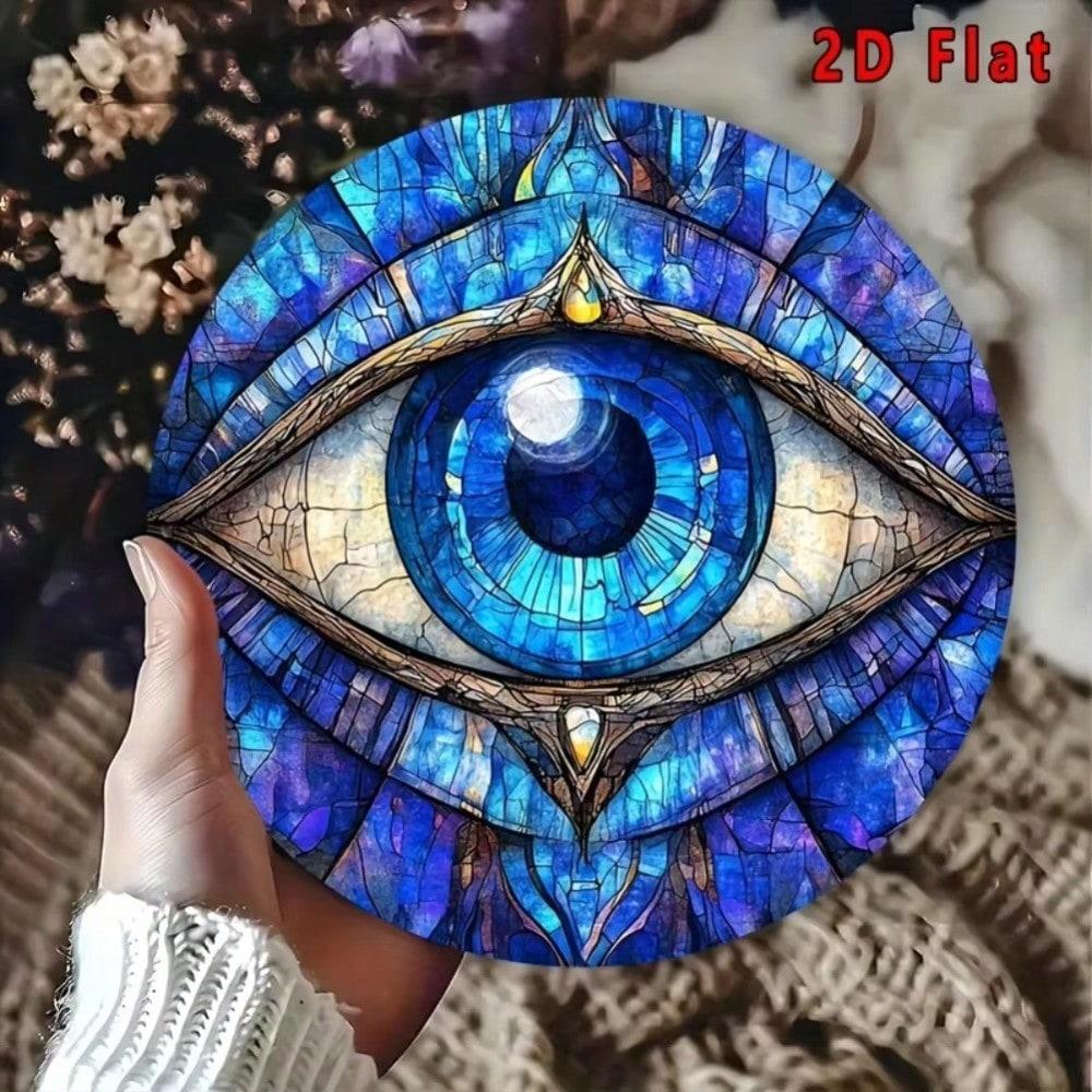 Evil Eye Aluminum Wall Plaque 8x8 Inch Glam Decor Waterproof Good Luck Sign Home Decoration