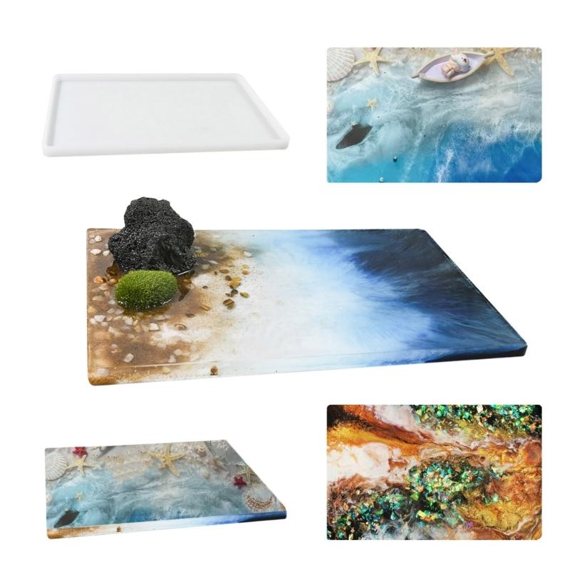 Large Rectangular Silicone Mold Resin Art Molds Clay Crafts Molds Unique DIY Ornament Molds Silicone Material for Craft