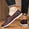 2025 Braune Retro-Leder-Mokassins Herren Business Casual Schuhe Herren Designer Gesellschaftsschuhe Herren Slipper Fahrschuhe Übergröße 48