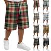 Men's Casual Plaid Drawstring Shorts Lightweight Comfortable Fit Relaxed Style Suitable for Everyday Wear