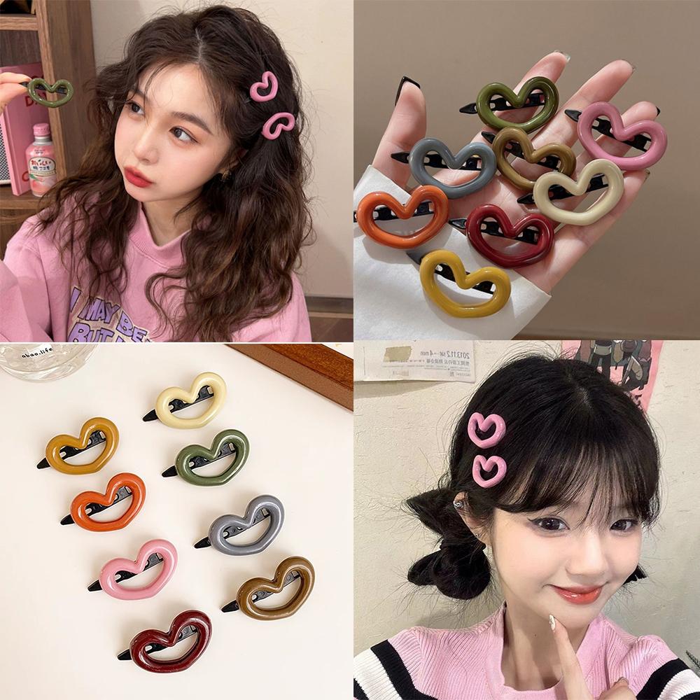 4Pcs Forehead Hair Clip Child Size Loveful Side Parted Fringe Clip Hairpin Invisible Duckbill Clip Mordani Color for Girls Jewelry