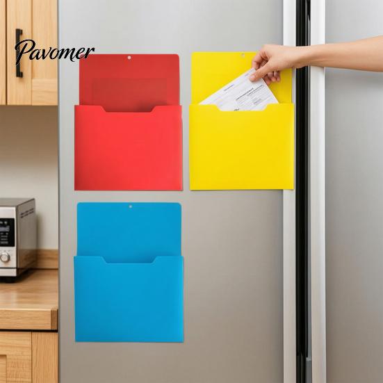 Letter Size File Organizer Holder with Large Magnetic Back, Wall Hanging Plastic Document Project Organizer, A4 Paper Case for Whiteboard Refrigerator
