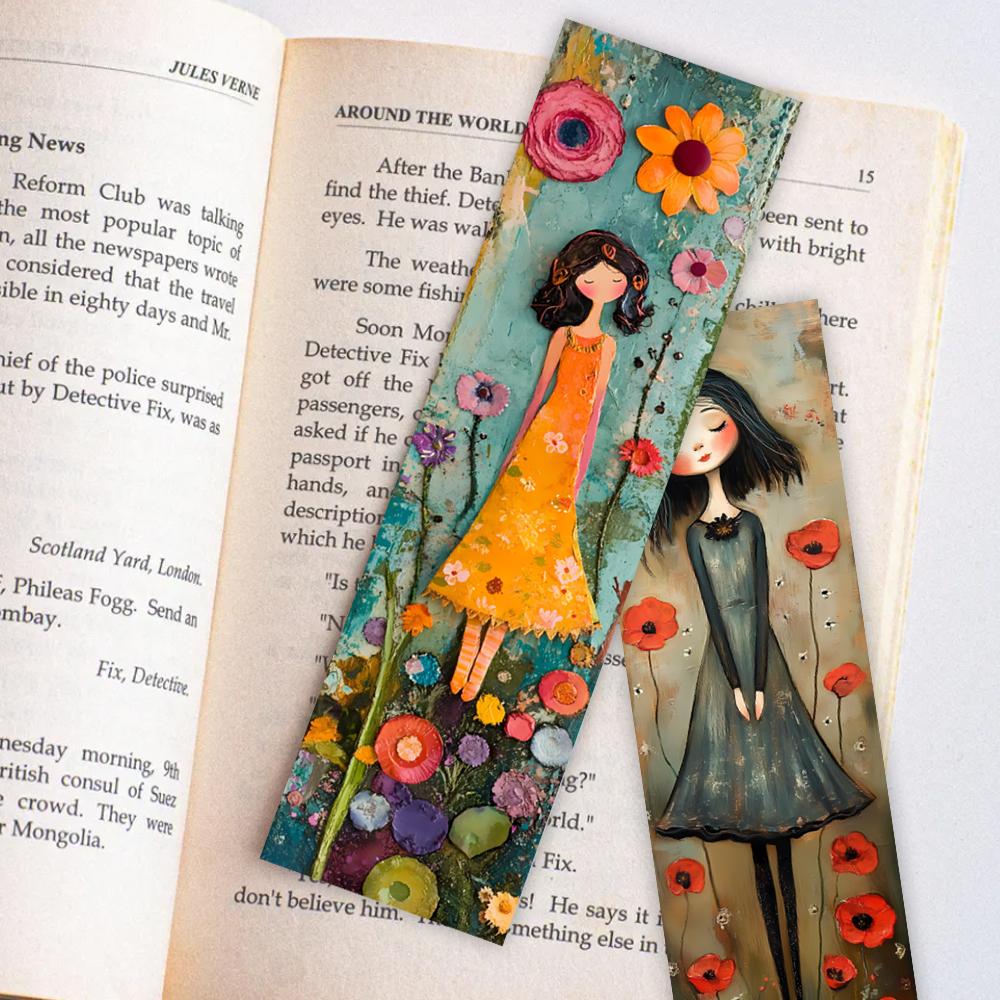 32pcs, Cute and Playful Girl Bookmarks, Back to School, Christmas, Halloween, Teachers, Suitable for Readers and Birthday Gifts.