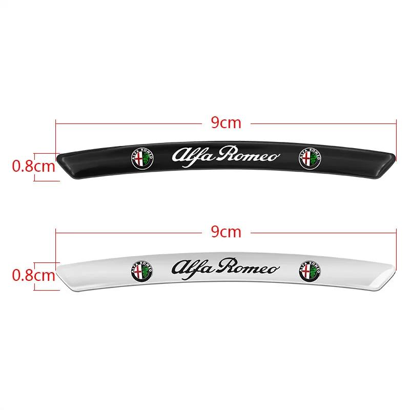 4pcs Car Styling Wheel Aluminum Sticker Auto Stickers for Alfa Romeo Giulia Stelvio Brera 147 156 159 166 Giulietta Mito Tonale