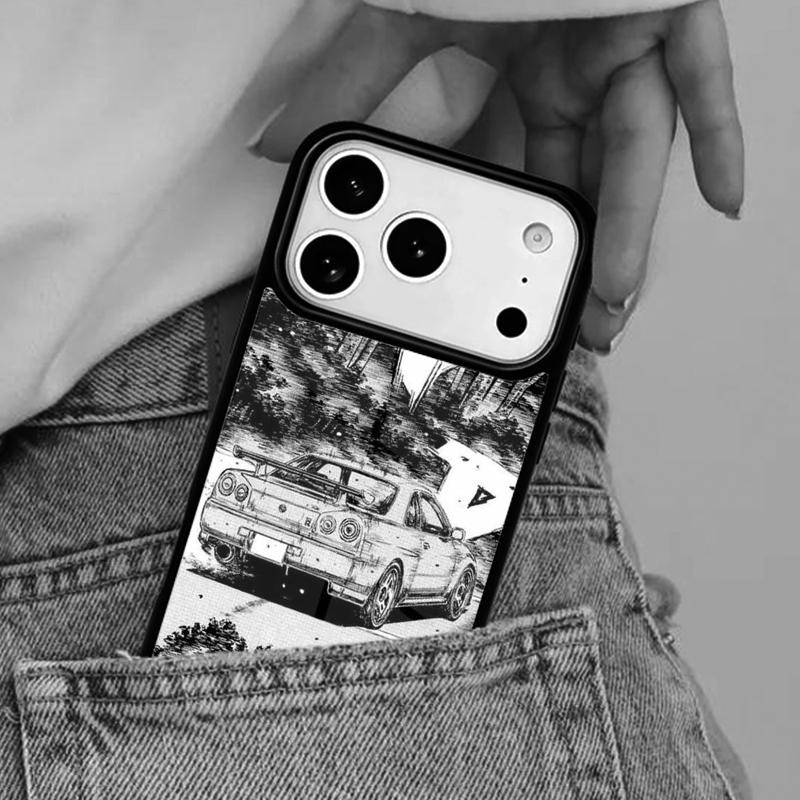 I-nitial D car Japan Phone Case for iPhone 16e 15 14 13 12 17 Pro Max Plus Air 17pro Cover Coque