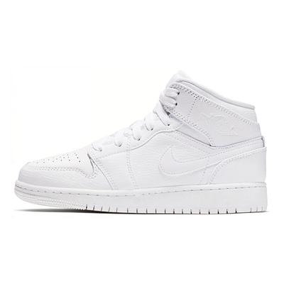 (GS) Air 1 Mid 'Triple White' Kids' 554725-129