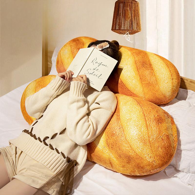 Creative Simulation Bread Pillow Plush Toys Creative Sleeping on Bed with Long Legs Pillow Office Snack Pillow