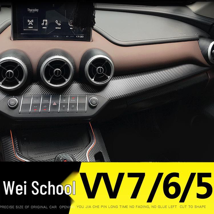 Carbon Fiber Interior Sticker for 17-21 WEY VV5 VV6 VV7S - Center Console Decoration P8
