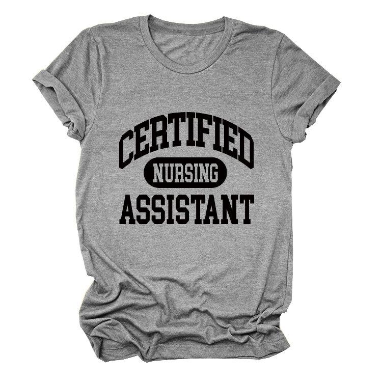 Certified nursing new short-sleeved women's fashion T-shirt large size