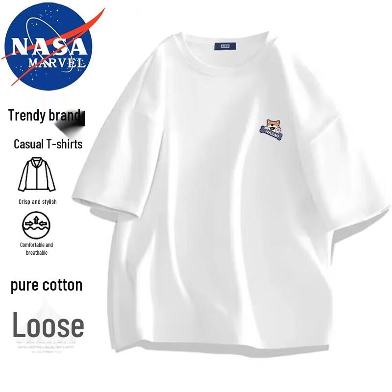 NASA Marvel Unisex Loose Fit Crewneck Cotton T-Shirt