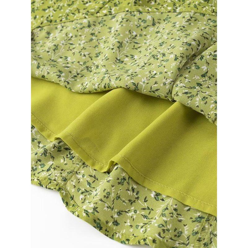 Kaslead New Arrival Women's Clothing Fashion Style Fashion Casual Simple and Short Strap Floral Dress