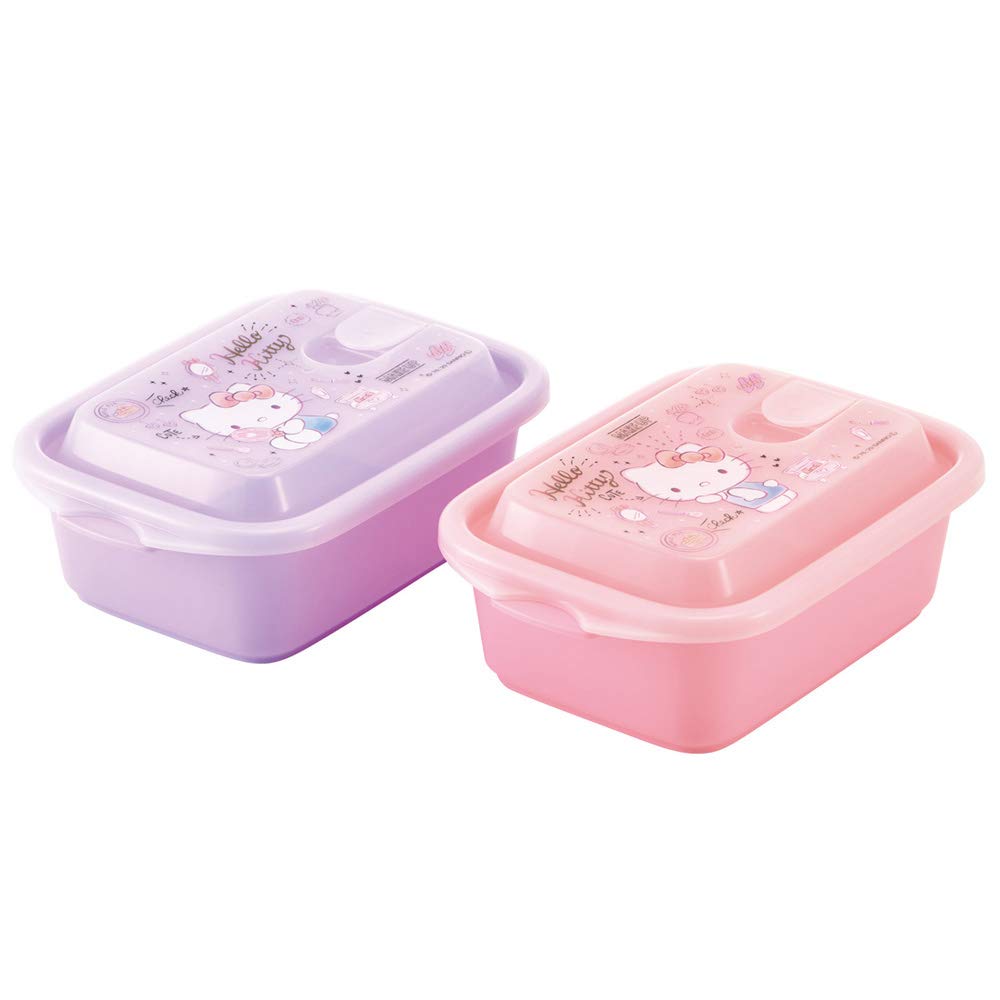 

Skater Fluffy Storage Side Dish Hello FCNF2W Container, 500ml, 2-Pack, Storage, Self-Sealable Container, Kitty, Sanrio,