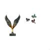 Resin Sculpture Feng Shui Ornament Decorative Wooden Flying Bird Wall Art Hanging Sign for Garden
