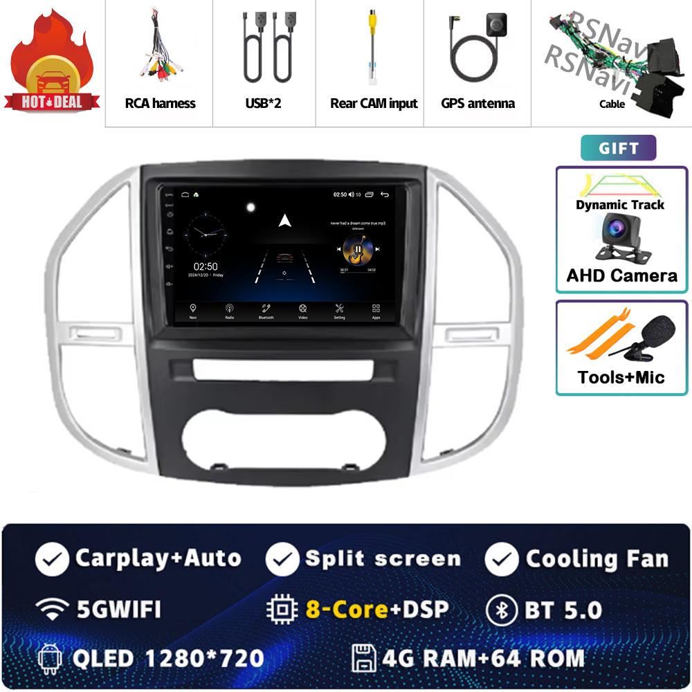 Android 14 Carplay For Mercedes Benz Vito 3 W447 2014 - 2020 GPS Navigation Multimedia Video Car Radio Stereo DSP Head Unit 2din