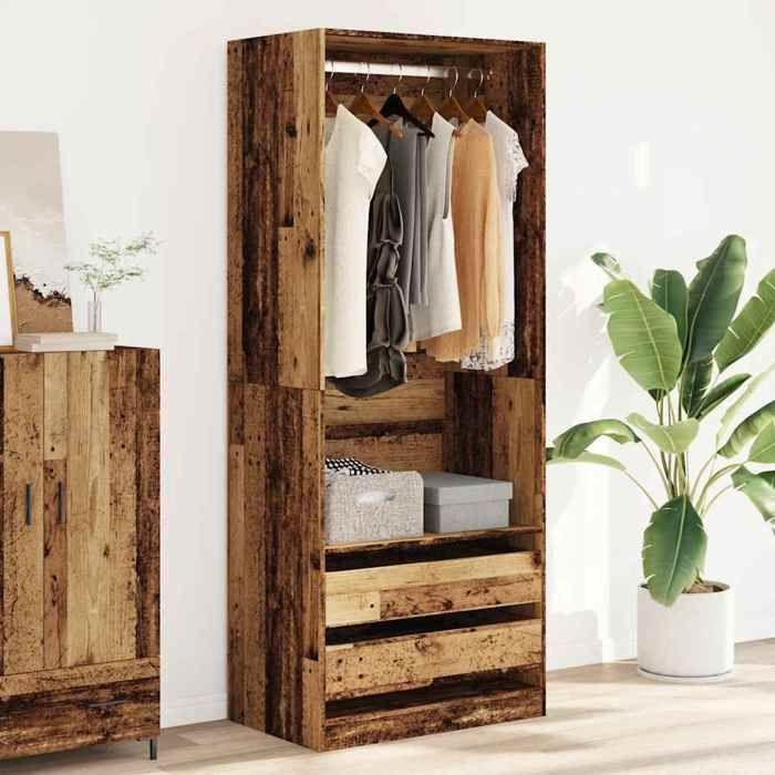 VidaXL Garde-robe vieux bois 80x50x200 cm bois d'ingénierie 3307754